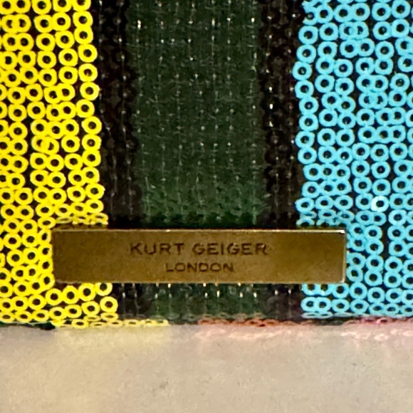 NWOT Kurt Geiger Rainbow Sequin Chain Shoulder Bag – Statement Piece - Picture 13 of 16